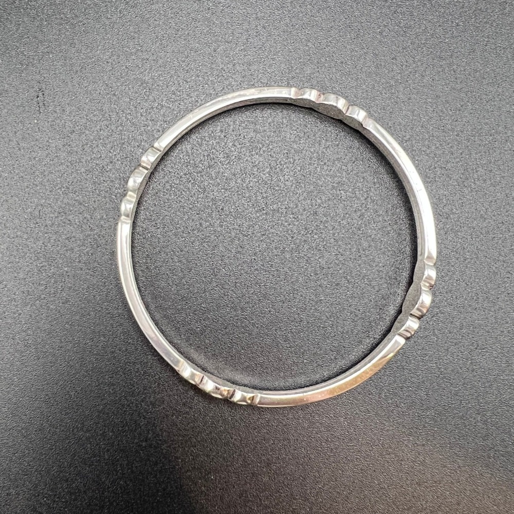 Brighton Infinity Bracelet Silver Plated Bangle Blue Crystal Scroll Wave - Picture 4 of 6